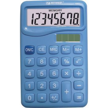 CALCULATRICE DE POCHE COULEUR BLEU "TECHNO" REF: 4963