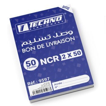 CARNET BON DE LIVRAISON NCR 50x2 60g "TECHNO" REF: 9597