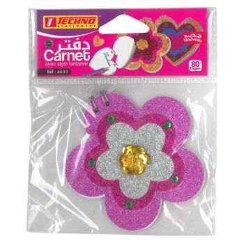 CARNET FANTISIE FORMAT FLEUR "TECHNO" REF: 4633
