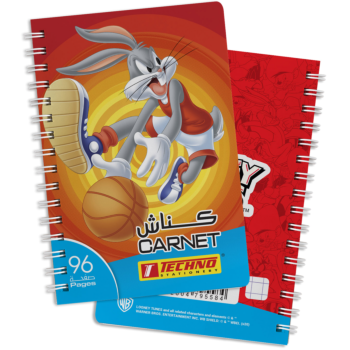 CARNET SPIRALE 96P 9 x 14 cm 5x5 mm 70g LICENCE LOONEY TUNES "TECHNO" REF: 9558