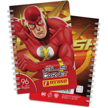 CARNET SPIRALE 96P 9 x 14 cm 5x5 mm 70g LICENCE THE FLASH "TECHNO" REF: 9558