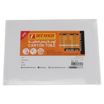 CARTON TOILE 280g EN COTON 25x35cm &quot;TECHNO&quot; REF: 4726