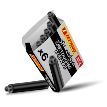 CARTOUCHE STYLO A PLUME NOIR BOITE DE 06 PCS "TECHNO" REF: 0565
