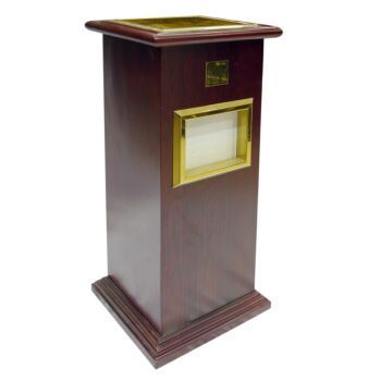 CENDRIER CORBEILLE LUXE EN BOIS MARRON TECHNO REF: 1441