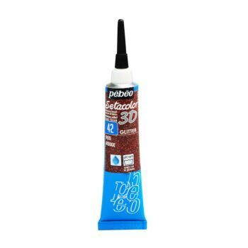 CERNE SETACOLOR 3D 20ml GLITTER ROUGE "PEBEO" REF: 557042