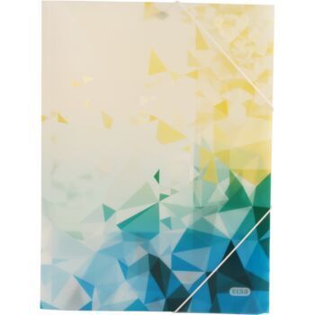 CHEMISE A RABAT ELASSTIQUE GRAPHIK A4 POLYPROPILINE TRANSLUSIDE IMPREMEE JAUNE "ELBA" REF: 100201111
