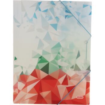 CHEMISE A RABAT ELASSTIQUE GRAPHIK A4 POLYPROPILINE TRANSLUSIDE IMPREMEE BLEU "ELBA" REF: 100201111