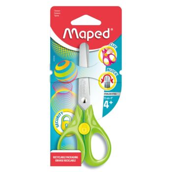 CISEAUX 13 cm SECURITY 3D SOUS BLISTER TRY ME VERT "MAPED" REF: 473110