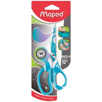 CISEAUX ASYMETRIQUE 15 CM SOUS BLISTER BLEU ZENOA SENSITIV "MAPED" REF: 595010