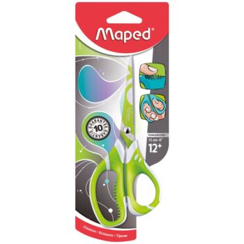 CISEAUX ASYMETRIQUE 15 CM SOUS BLISTER VERT ZENOA SENSITIV "MAPED" REF: 595010