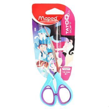 CISEAUX ECOLIER 13CM TATOO SOUS BLISTER PIRATES "MAPED" REF: 580020