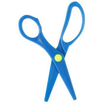 CISEAUX ECOLIER ASYMETRIQUE EN PLASTIQUE BLEU "TECHNO" REF: 9398