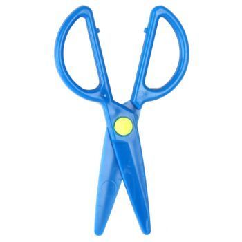 CISEAUX ECOLIER SYMETRIQUE EN PLASTIQUE BLEU "TECHNO" REF: 9397