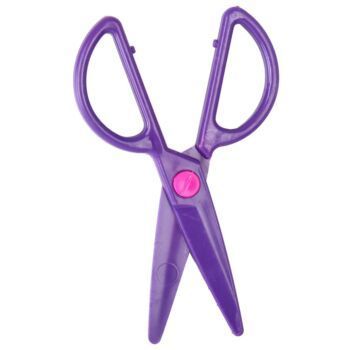 CISEAUX ECOLIER SYMETRIQUE EN PLASTIQUE VIOLET "TECHNO" REF: 9397