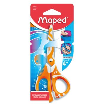 CISEAUX ECOLIER ZENOA FIT 13 CM SOUS BLISTER ORANGE "MAPED" REF: 670110