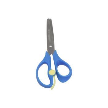 CISEAUX SCOLAIRE 13 cm DINKY PLUS ANNEAUX BLEU "TECHNO" REF: 7058