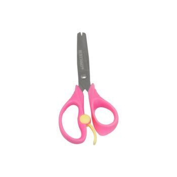 CISEAUX SCOLAIRE 13 cm DINKY PLUS ANNEAUX ROSE "TECHNO" REF: 7058