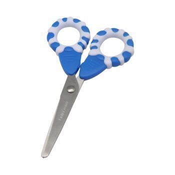 CISEAUX SCOLAIRE 13 cm DONUT ANNEAUX BLEU "TECHNO" REF: 7060