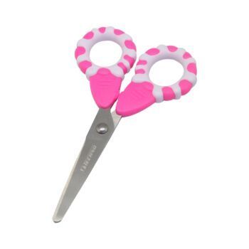 CISEAUX SCOLAIRE 13 cm DONUT ANNEAUX ROSE "TECHNO" REF: 7060