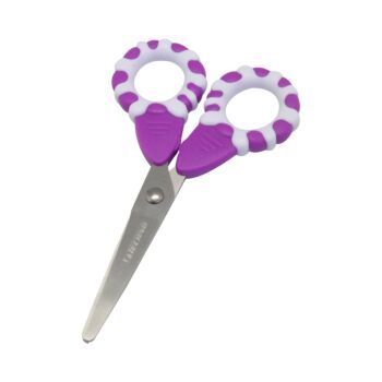 CISEAUX SCOLAIRE 13 cm DONUT ANNEAUX VIOLET "TECHNO" REF: 7060