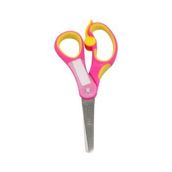 CISEAUX SCOLAIRE 13 cm SKILLY ANNEAUX ROSE "TECHNO" REF: 7067