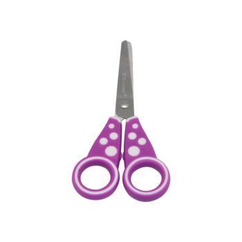 CISEAUX SCOLAIRE 13.5 cm LOVELY CIRCLE ANNEAUX VIOLET "TECHNO" REF: 7061