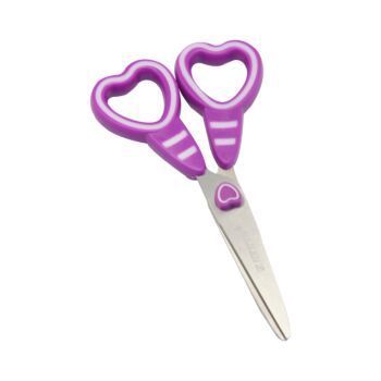 CISEAUX SCOLAIRE 13.5 cm LOVELY HEART ANNEAUX VIOLET "TECHNO" REF: 7063