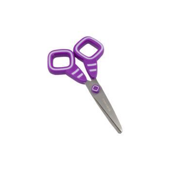 CISEAUX SCOLAIRE 13.5 cm LOVELY SQUARE ANNEAUX VIOLET "TECHNO" REF: 7062