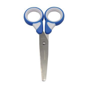 CISEAUX SCOLAIRE 13.5 cm STYLISH ANNEAUX BLEU "TECHNO" REF: 7066