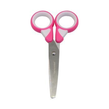 CISEAUX SCOLAIRE 13.5 cm STYLISH ANNEAUX ROSE "TECHNO" REF: 7066
