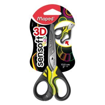 CISEAUX SENSOFT FLUO 13.5cm TRY ME JAUNE "MAPED" REF: 484310