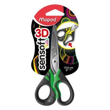 CISEAUX SENSOFT FLUO 13.5cm TRY ME VERT "MAPED" REF: 484310
