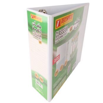 CLASSEUR A 4 ANNEAUX PERSONNALISABLE 100 MM "TECHNO" REF: 5166