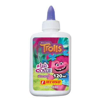 COLLE BLANCHE BOUCHON APPLICATEUR TROLLS 120ml "TECHNO" REF: 5880