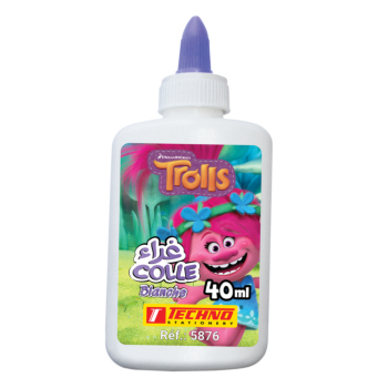 COLLE BLANCHE BOUCHON APPLICATEUR TROLLS 40ml "TECHNO" REF: 5876