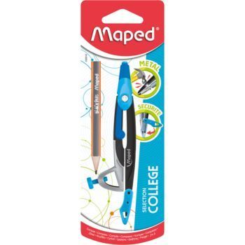 COMPAS METALLIQUE OPEN BAGUE BLEU "MAPED" REF: 036910