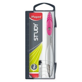 COMPAS MINE ECOLIER METALLIQUE STUDY + MINE 02 mm ROSE "MAPED" REF: 119450