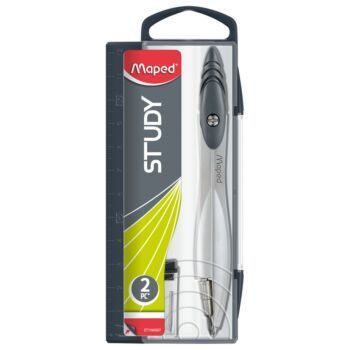 COMPAS MINE ECOLIER METALLIQUE STUDY + MINE 02 mm NOIR "MAPED" REF: 119450