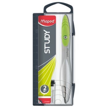 COMPAS MINE ECOLIER METALLIQUE STUDY + MINE 02 mm VERT "MAPED" REF: 119450