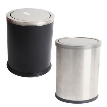 CORBEILLE A PAPIER RONDE COUVERCLE BASCULANT 11L TECHNO