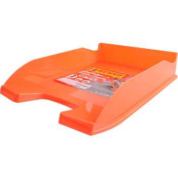 CORBEILLE A COURRIERS EN PLASTIQUE ORANGE FLUO "TECHNO" REF: 9776