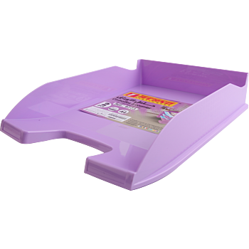 CORBEILLE A COURRIERS EN PLASTIQUE VIOLET PASTEL "TECHNO" REF: 9773