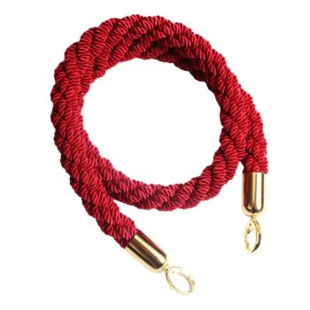 CORDE TORSADEE ROUGE POUR PIQUET EMBOUT DORE TECHNO REF: 1486