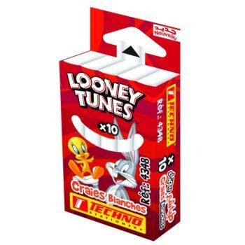 CRAIE BLANCHE DE 10 PIECES MOTIF LONEY TUNES "TECHNO" REF: 4348