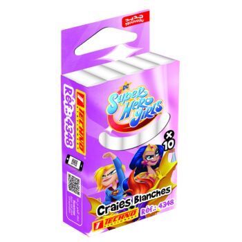 CRAIE BLANCHE DE 10 PIECES MOTIF SUPER HERO GIRLS "TECHNO" REF: 4348