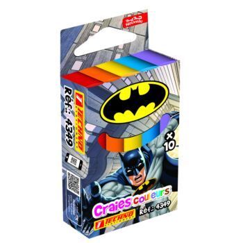 CRAIE COULEUR DE 10 PIECES MOTIF BATMAN "TECHNO" REF: 4349
