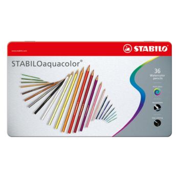 CRAYON DE COULEUR AQUARELLABLE AQUACOLOR BOITE EN METAL DE 36 PCS "STABILO" REF:1636-5