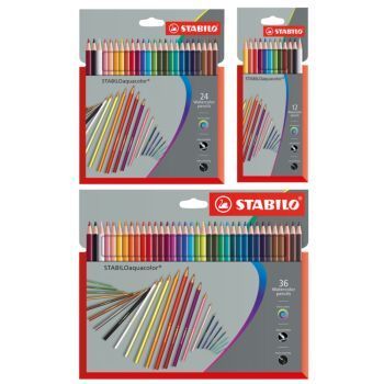 CRAYON DE COULEUR AQUARELLABLE AQUACOLOR EN POCHETTE "STABILO"