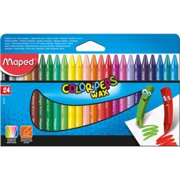 CRAYONS CIRE COLOR'PEPS WAX 24 COULEURS "MAPED" REF: 861013