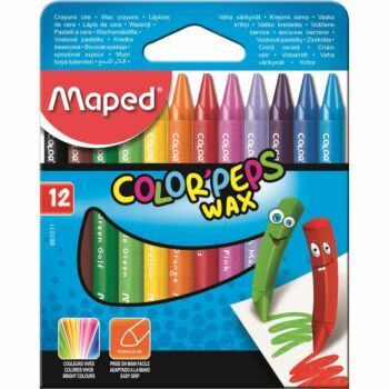 CRAYONS CIRE COLOR'PEPS WAX 12 COULEURS "MAPED" REF: 861011